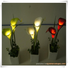 Mini Calla LED Artificial Flowers with Ceramics Pot for Promotion